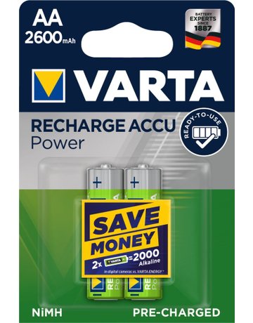 Bild Batterie Recharge Accu Power Mignon AA/ HR6 2er Blister - VARTA-0