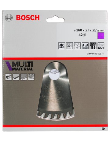 Bild HM-Kreissägeblatt 160x2,4/1,8x20 42Z Bos ch VE à 1 Stück Multi Material - BOSCH-1