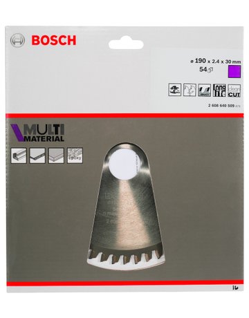 Bild HM-Kreissägeblatt 190x2,4/1,8x30 54Z Bosch VE à 1 Stück MultiMat für Handkreissäge-1