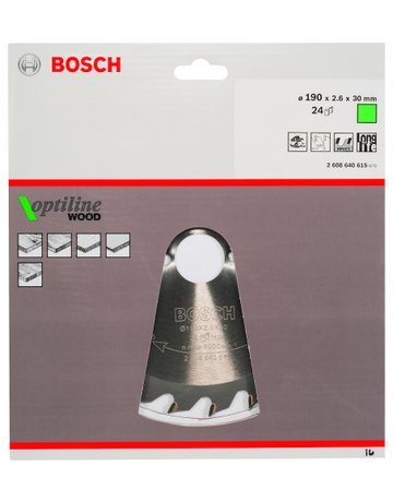 Bild HM-Kreissägeblatt 190x2,6/1,6x30 24Z WZ Bos VE à 1 Stück Optiline Wood BOSCH-1