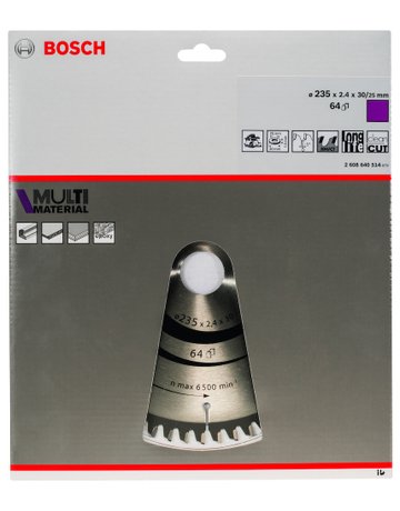 Bild HM-Kreissägeblatt 235x2,4/1,8x30 64Z Bos ch VE à 1 Stück Multi Material - BOSCH-1