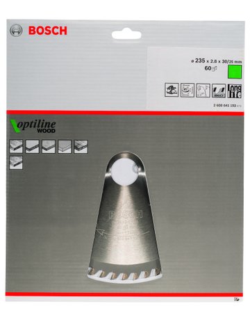 Bild HM-Kreissägeblatt 235x2,8/1,8x30 60Z WZ Bos VE à 1 Stück Optiline Wood BOSCH-1