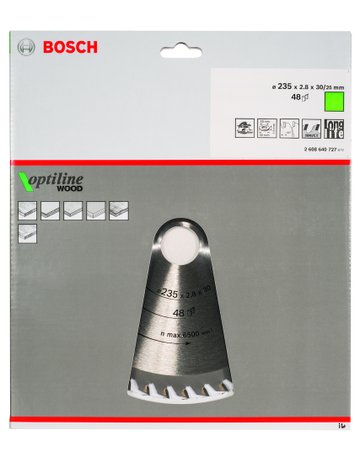 Bild HM-Kreissägeblatt 235x2,8/1,8x30 48Z WZ Bos VE à 1 Stück Optiline Wood BOSCH-1