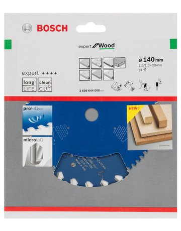 Bild HM-Kreissägeblatt 140x1,8/1,3x20 24Z WBo sch VE à 1 Stück Expert for Wood - BOSCH-1