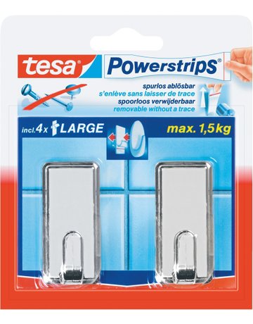 Bild Powerstrips Haken Large Classic chrom te sa - tesa-0