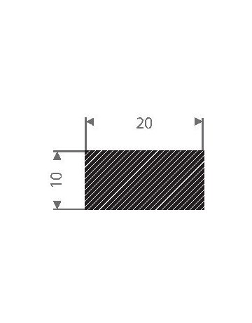 Bild Vierkantprofil EPDM, 20x10mm, 25 m - Neutral-1