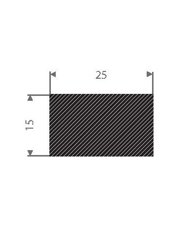 Bild Vierkantprofil EPDM, 25x15mm, 25 m - Neutral-1