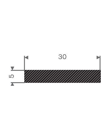 Bild Vierkantprofil EPDM, 30x5mm, 25 m - Neutral-1