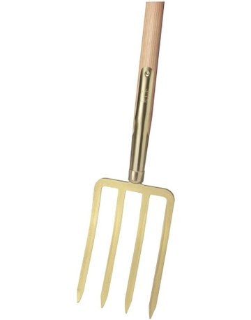Bild Spatengabel mit Stiel gold mit 4 Bajonettz inken Ideal-0