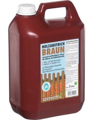 Bild Holzanstrich 5 l, braun Kunststoff-Kanis ter - Burtex-0