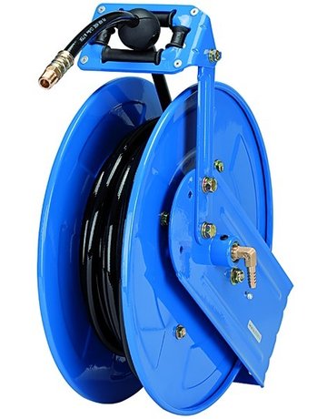 Bild Schlauchaufroller Stahl, Druckluft/Wasser, inkl 20m PU-Schl. Ø6,5mm, Tülle 8mm, - RIEGLER-0