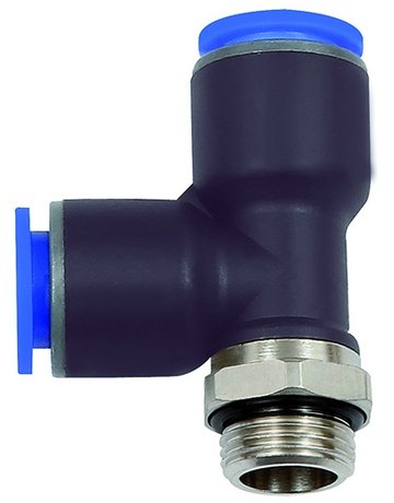 Bild T-Steckverschraubung Blaue Serie, L-Form, drehbar, G 3/8 a., Schlauch-Ø 12 RIEGL - RIEGLER-0