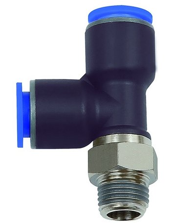 Bild T-Steckverschraubung Blaue Serie, L-Form, drehbar, R 1/8 a., Schlauch-Ø 8 RIEGLE - RIEGLER-0