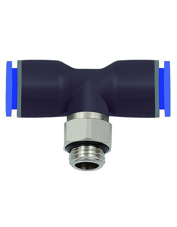 Bild T-Steckverschraubung Blaue Serie, drehba r, G 1/4 a, Schlauch-Ø 10 RIEGLER-0