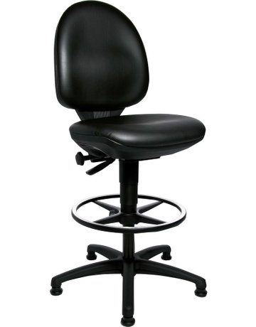 Bild Arbeitsstuhl TEC 50 Sitz Kunstleder schwarz Sitzhöhe 590-840 mm mit Gleiter /Fuß - n.a.-0