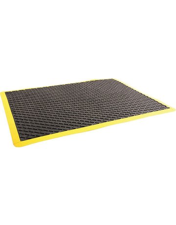 Bild Anti-Ermüdungsmatte SBR/NR, schwarz, diamant- profil, gelbe Kante, 11mm, 1200x90 - Neutral-0