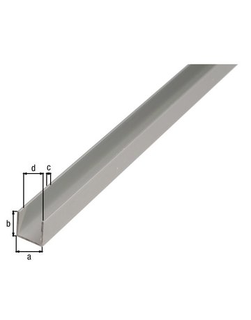 Bild U-Profil ALU, Sicherheit eloxiert 10x12x10x1,5/1m GA H Alberts - GAH-1