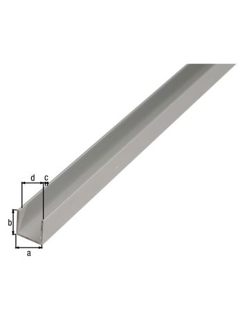 Bild Alu-U-Profil 1000/22x10mm silberfarbig G AH Alberts - GAH-1