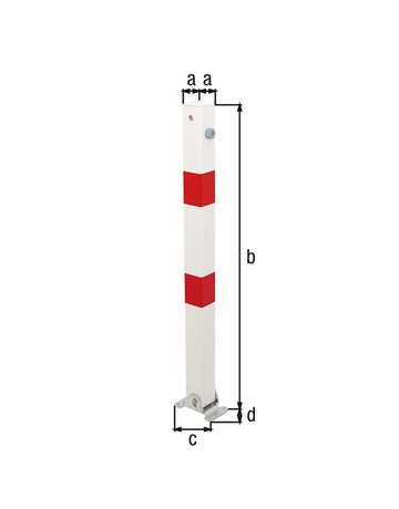 Bild Absperrpfosten KLAPPY 70x70 mm Dreik. Au fschr. GAH Alberts-1