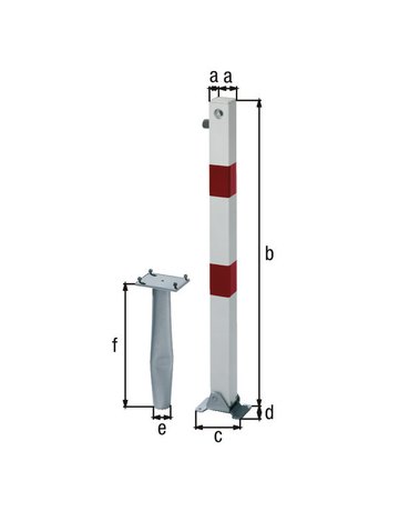 Bild Absperrpfosten KLAPPY-BO 70x70 mm Zylinder E inbet. GAH Alberts-1