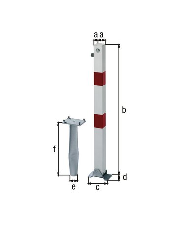 Bild Absperrpfosten KLAPPY-BO 70x70 mm Dreik. Einbet. GAH Alberts-1