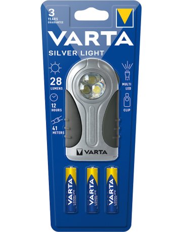Bild LED Taschenlampe LED Silver Light mit 3 Batterien AAA - VARTA-1