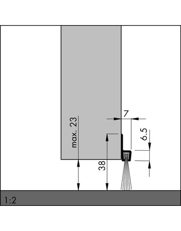 Bild Türbodendichtung alu IBS 39 250cm mit PP B ürste ELLEN-1