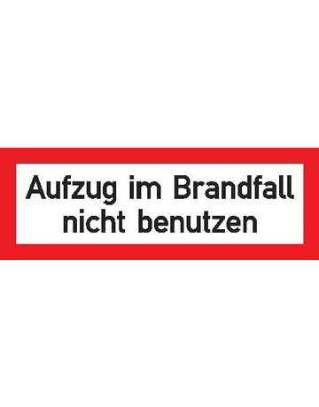 Bild Brandschutzschild Folie B297xH105 mm Auf zug im Brandfall n.b. langnachleuchtend - SafetyMarking-0
