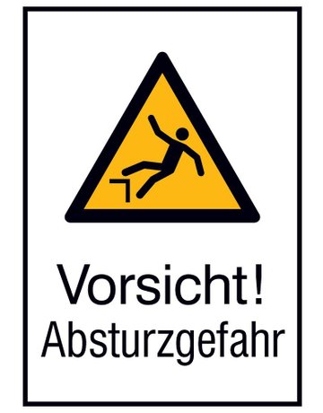 Bild Warnschild Aluminium B262xH371 mm Vorsic ht Absturzgefahr - SafetyMarking-0
