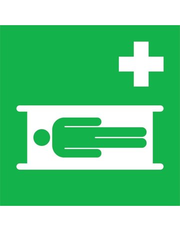 Bild Hinweisschild Folie B150xH150 mm Kranken trage langnachleuchtend - SafetyMarking-0