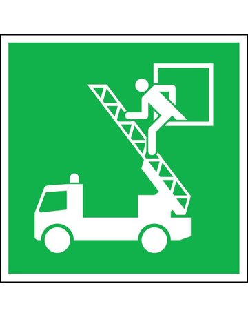 Bild Fluchtwegschild Folie B150xH150 mm Rettu ngsausstieg langnachleuchtend - SafetyMarking-0
