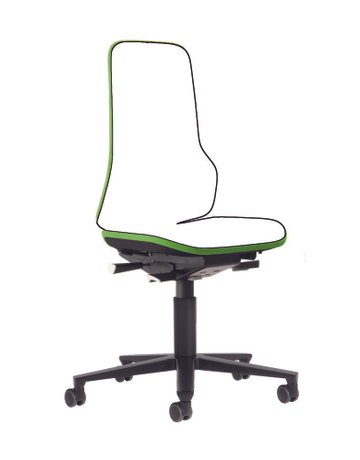 Bild Bimos Arbeitsstuhl ESD Neon 2, grün Sitzhöhe 450-620 mm mit Rollen, ohne Polster-1
