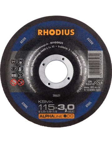 Bild Trennscheibe KSMK 115 x 3,0mm gekröpft Rhod ius - RHODIUS-0