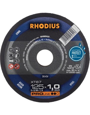 Bild Trennscheibe XT67 125 x 1,0mm ger. Rhodi us - RHODIUS-0