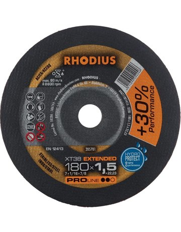 Bild Trennscheibe XT38 180 x 1,5mm ger. Rhodi us - RHODIUS-0