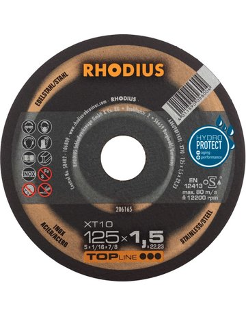 Bild Trennscheibe XT10 125 x 1,5mm ger. Rhodi us - RHODIUS-0