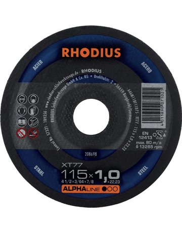 Bild Trennscheibe XT77 115 x 1,0mm ger. Rhodi us - RHODIUS-0