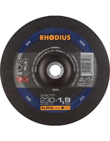 Bild Trennscheibe XTK77 230 x 1,9mm gekröpft Rho dius - RHODIUS-0