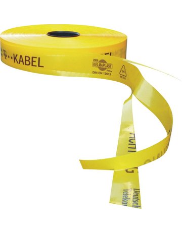 Bild Trassen-Warnband 250 m T-Kabel Sollbruch stellen gelb - KELMAPLAST-0
