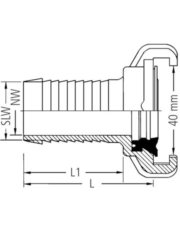 Bild GEKA plus Schlauchstück P P, Kunststoff, 3/4"", 19mm-1