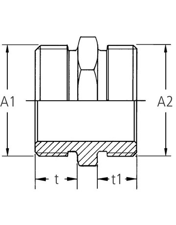 Bild GEKA Gewindenippel MS 6kt., 2xAG G1"", S B-1