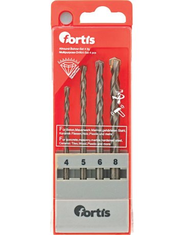Bild Allzweckbohrer-Set 4tl. 4, 5, 6, 8mm FOR TIS - fortis-0