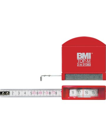 Bild Taschenbandmaß 406 TOP M 3mx13mm weiß Si chtfenster und Edelstahlsohle BMI-0