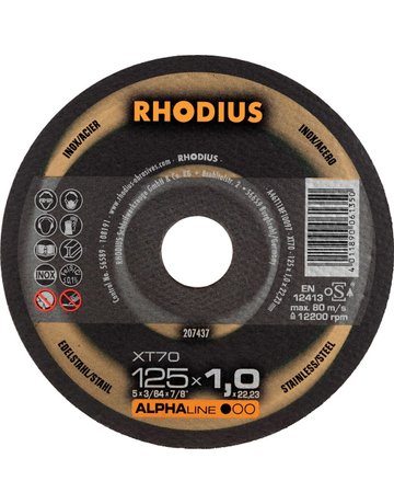 Bild Trennscheibe XT70 125 x 1,0mm ger. Rhodi us - RHODIUS-0