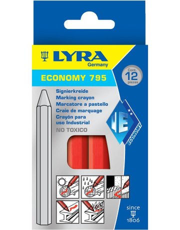 Bild Signierkreide sechseckig Nr. 795 weiß a12 Stück Lyra-0