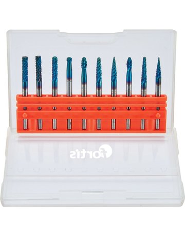 Bild Kleinfrässtift -Satz HM 3mm 10-tlg beschich tet FORTIS-0