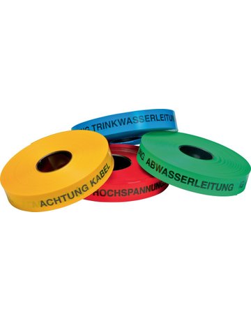 Bild Trassen-Warnband 250 m Achtung Abwasserl eitung grün - KELMAPLAST-1