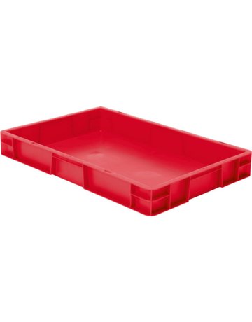 Bild Transport-Stapelkasten B600xT400xH75 mm rot, geschlossen ohne Griffloch-0