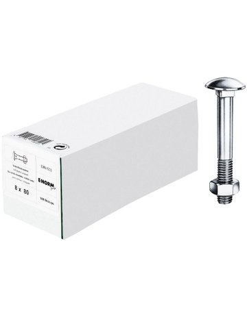 Bild Flachrundschraube DIN 603 M 5x 60 verzinkt mit 6-kant-Mutter & 4-kant Ansatz - E-NORMpro-0