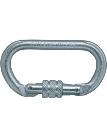 Bild Karabiner, oval, mit Schraubsich., Stahl, EN 362, 22 kN-0